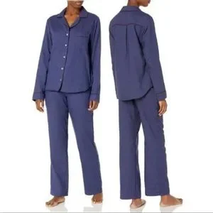 UGG Intimates Sleepwear Ugg Raven Flannel Pajama Set Size S Blue Burgundy Trim Poshmark